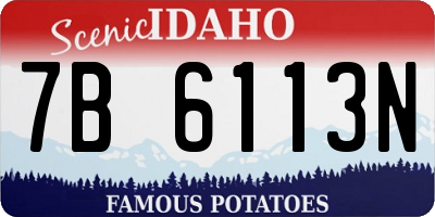 ID license plate 7B6113N