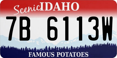 ID license plate 7B6113W
