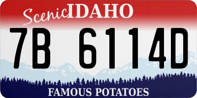 ID license plate 7B6114D
