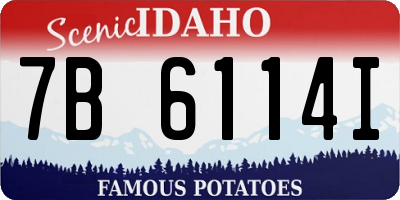 ID license plate 7B6114I