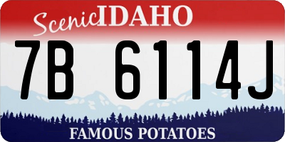 ID license plate 7B6114J