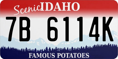 ID license plate 7B6114K