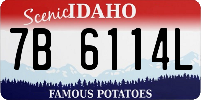 ID license plate 7B6114L