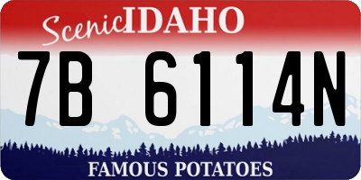 ID license plate 7B6114N