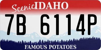 ID license plate 7B6114P