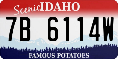 ID license plate 7B6114W