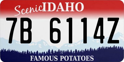 ID license plate 7B6114Z