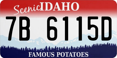ID license plate 7B6115D