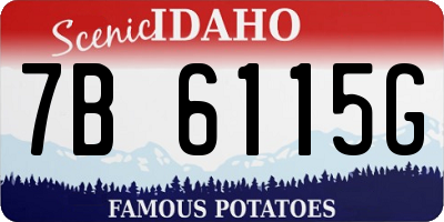ID license plate 7B6115G
