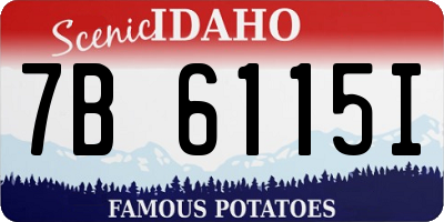ID license plate 7B6115I