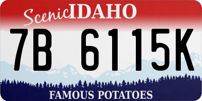 ID license plate 7B6115K