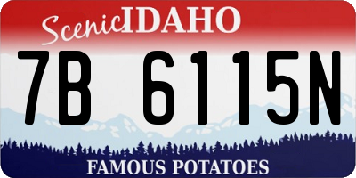 ID license plate 7B6115N