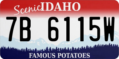 ID license plate 7B6115W