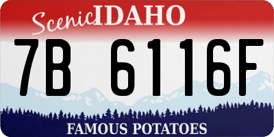 ID license plate 7B6116F