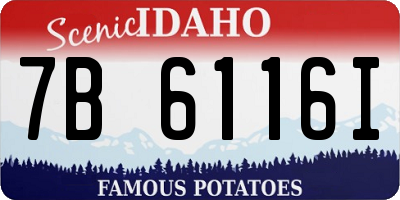ID license plate 7B6116I