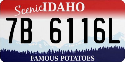 ID license plate 7B6116L
