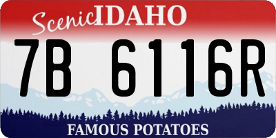 ID license plate 7B6116R
