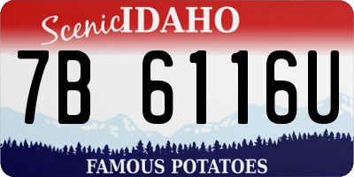ID license plate 7B6116U