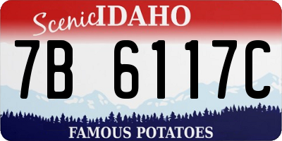 ID license plate 7B6117C