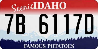 ID license plate 7B6117D