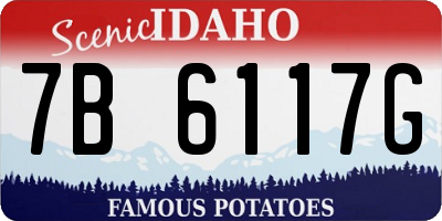ID license plate 7B6117G