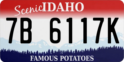 ID license plate 7B6117K