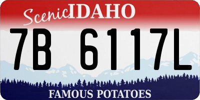 ID license plate 7B6117L