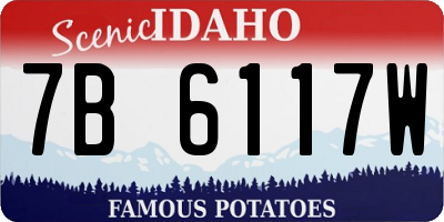ID license plate 7B6117W