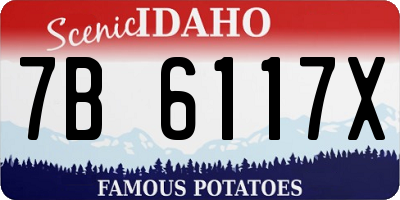 ID license plate 7B6117X