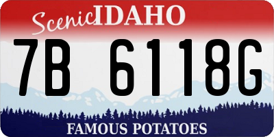 ID license plate 7B6118G
