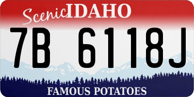 ID license plate 7B6118J
