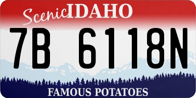 ID license plate 7B6118N