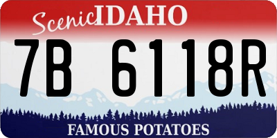 ID license plate 7B6118R