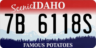 ID license plate 7B6118S
