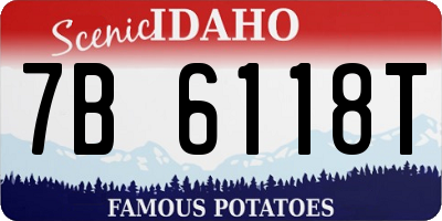 ID license plate 7B6118T