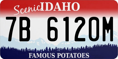 ID license plate 7B6120M