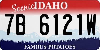 ID license plate 7B6121W