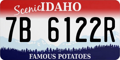 ID license plate 7B6122R