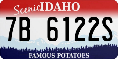 ID license plate 7B6122S