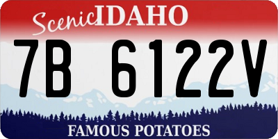 ID license plate 7B6122V