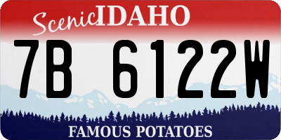 ID license plate 7B6122W
