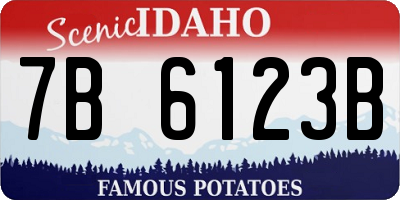 ID license plate 7B6123B