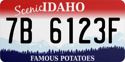 ID license plate 7B6123F