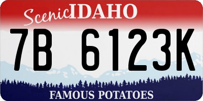 ID license plate 7B6123K