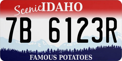 ID license plate 7B6123R
