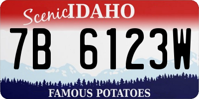 ID license plate 7B6123W