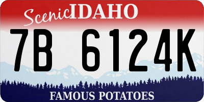 ID license plate 7B6124K
