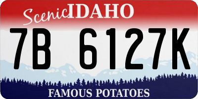 ID license plate 7B6127K