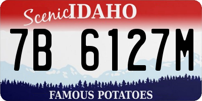 ID license plate 7B6127M