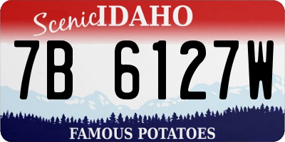 ID license plate 7B6127W